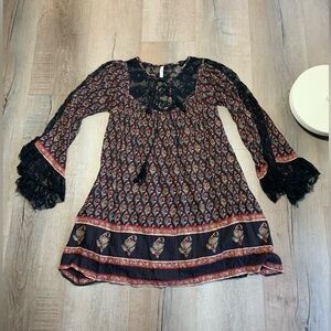 Free People India Black and Red Dress